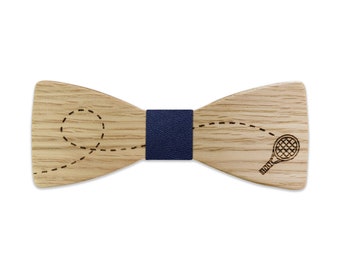 Tennis Racket Bow Tie, Men Bow Tie, Tennis Gift, Engraved Bow Tie, Tennis Fan Gift, Tennis Ball, Sport Bow Tie, Tennis Bow Tie, Wood Bowtie