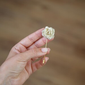 Sparkle Gold Flower Lapel Pin -  Glitter Boutonniere for Men