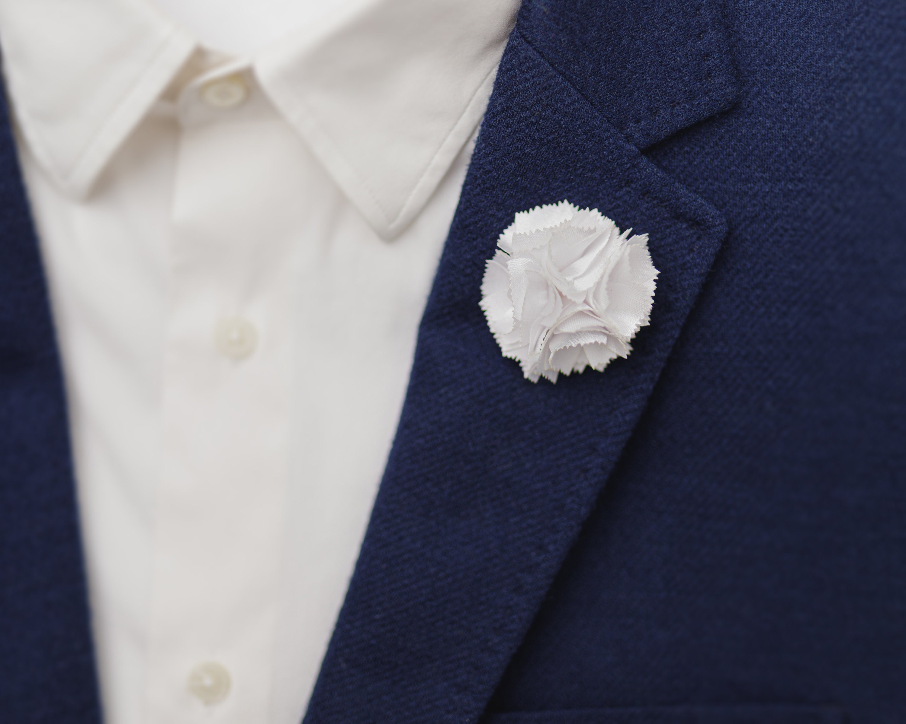 White Flower Lapel Pin Wedding Boutonniere Best Men Etsy