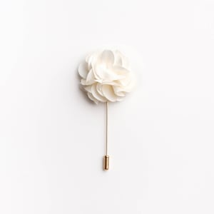 Flower Lapel Pin In Many Colors, Men Brooch, Wedding Lapel Pin, Suit Lapel Pin, Needle Brooch, Ruffle Lapel Pin, Flower Brooch, Usher Brooch image 3