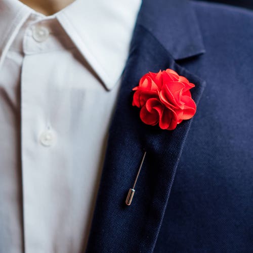 Red Lapel Pin Carnation Pin Flower Red Boutonniere Wedding - Etsy