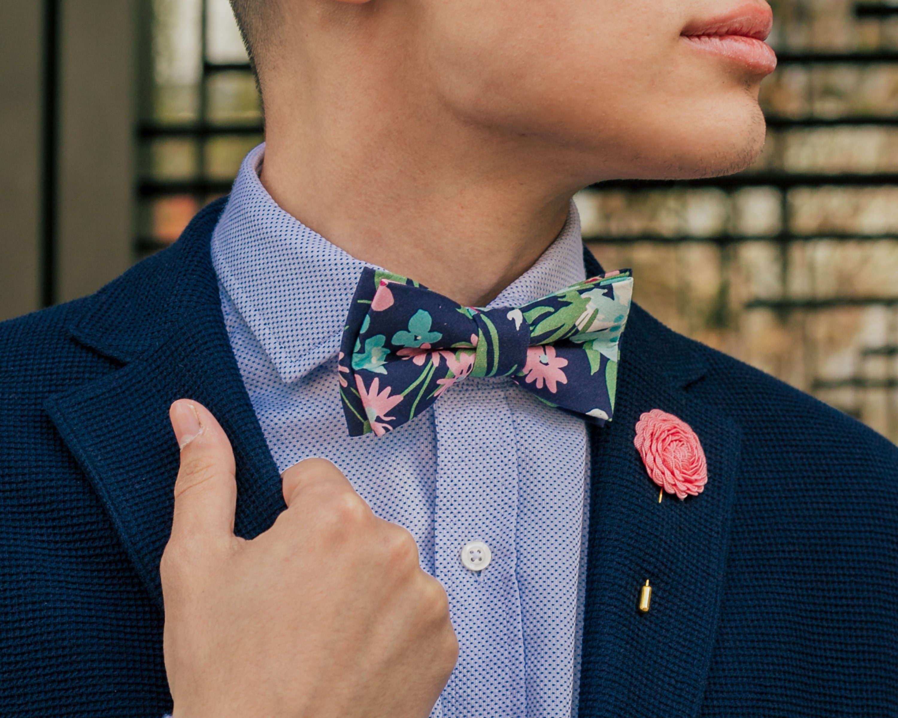 Fabric Bow Tie, Men Bow Tie, Floral Bow Tie, Flower Bow Tie