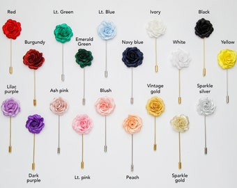 PATIKIL Spilla per Boutonniere Floreale, Spilla per Uomo Fiore di Camelia per Abito Matrimonio Laurea Anniversario Accessori, Rosso
