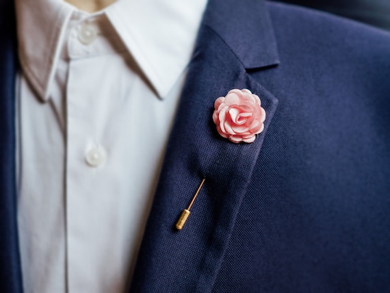 SATIN ROSE BROOCH SMALL STEEL BLUE SATIN ROSE BROOCH SMALL STEEL BLUE