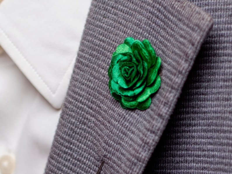 Emerald Green Carnation Lapel Pin Suit Boutonniere St. Etsy