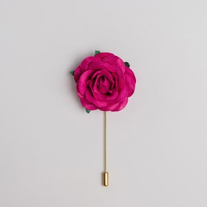 Gentle Rose Metal Stick Pin Made from Paper, Ecru & Many Other Colors Available, Chunky Lapel Flower, Prom Gift for Him, Stylish Men Brooch image 7