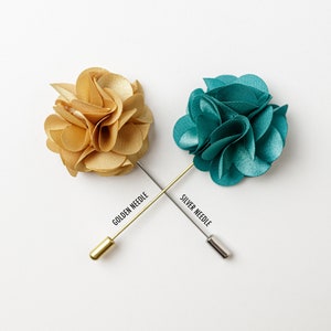 Flower Lapel Pin In Many Colors, Men Brooch, Wedding Lapel Pin, Suit Lapel Pin, Needle Brooch, Ruffle Lapel Pin, Flower Brooch, Usher Brooch Aquamarine