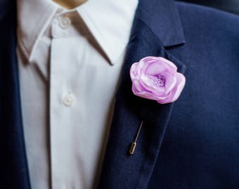 Groomsmen Proposal, Best Man Lapel Pin, Wedding Accessories, Suit Lapel Pin, Flower Lapel Pin, Elegant Lapel Pin, Purple Flower Lapel Pin