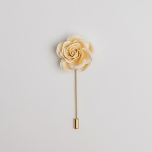 Elegant Blossoming Bright Fuchsia Rose Pin for Wedding Guests, Unique Men Suit Accessories, Lapel Stick Pin with Flower, Magnet Suit Pin image 9