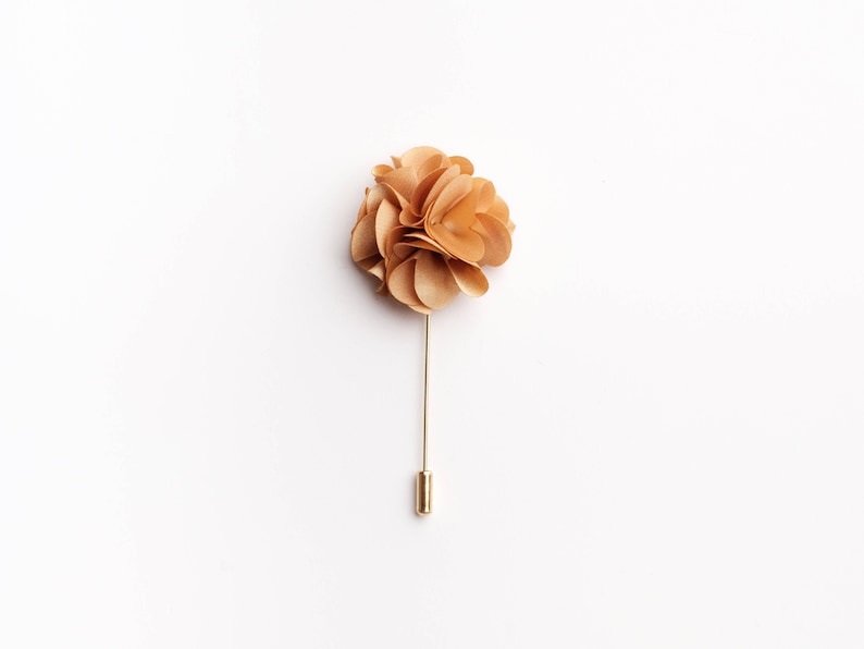 Flower Lapel Pin In Many Colors, Men Brooch, Wedding Lapel Pin, Suit Lapel Pin, Needle Brooch, Ruffle Lapel Pin, Flower Brooch, Usher Brooch image 7