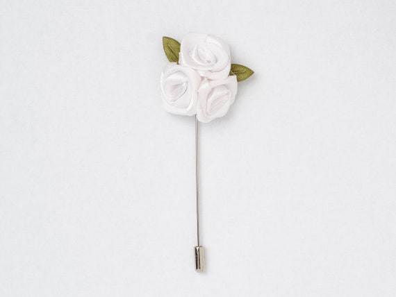 White Rose Lapel Flower Pin – Kruwear Chicago-based Men's, Women's