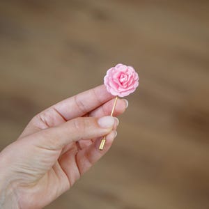 Light Pink Flower Lapel Pin, Romantic Floral  Brooch