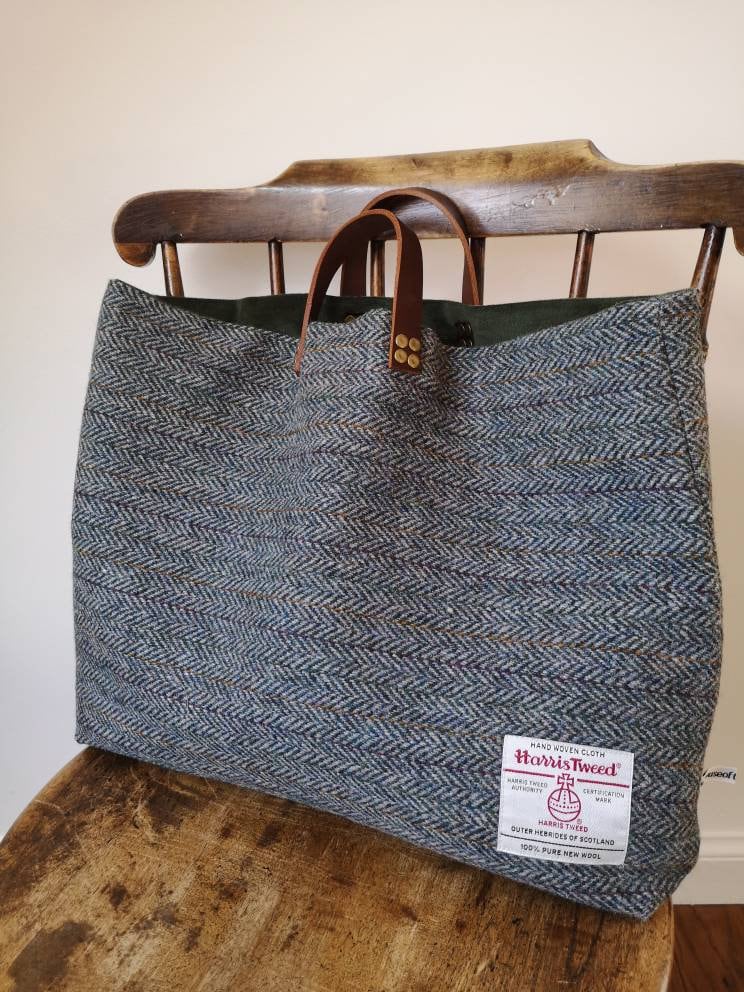 tweed leather bag