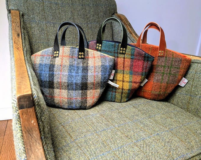 New Taly Harris Tweed tote bucket bag