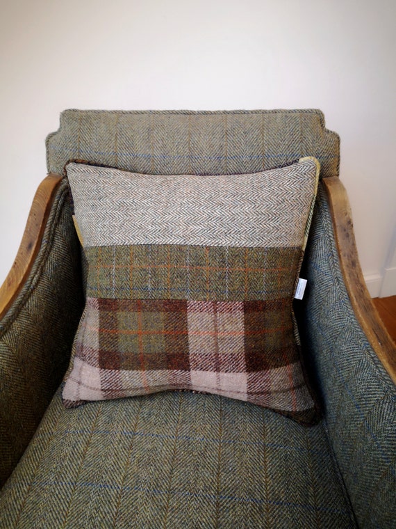 New Becka Harris Tweed patchwork Cushion cover
