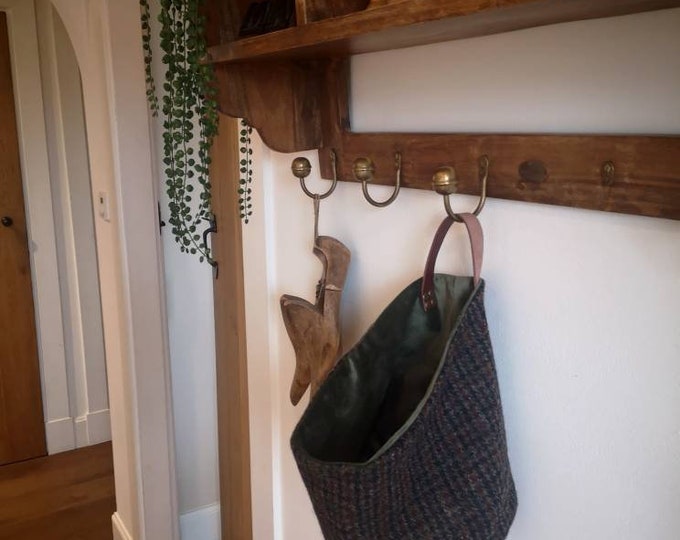 Jack Harris Tweed storage solution, basket with real leather handle
