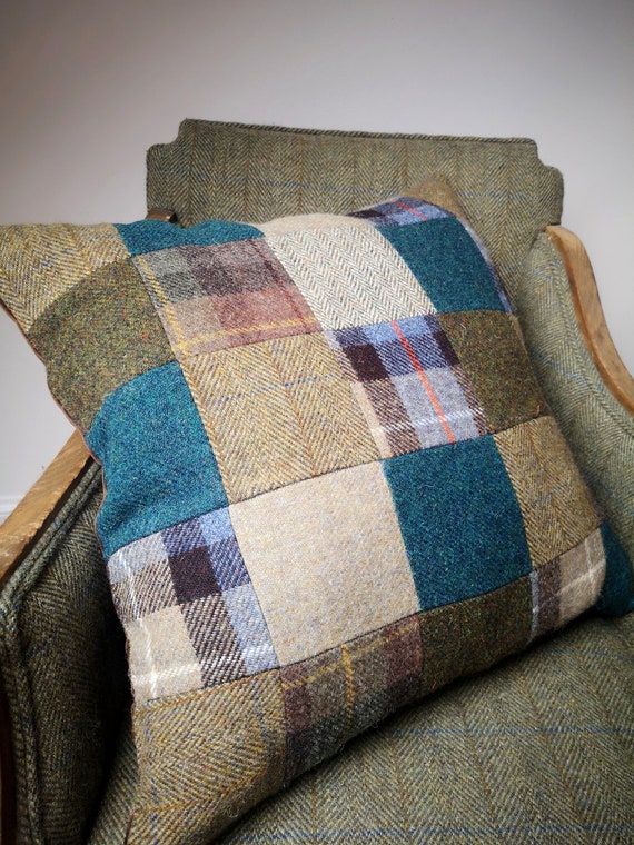 Luna Harris Tweed patchwork Cushion cover