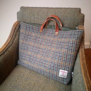 Harris Tweed Brora Tote En Moss Green