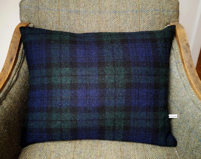 New Black watch Harris Tweed cushion cover