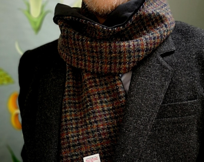 New Harris Tweed and soft velvet scarf
