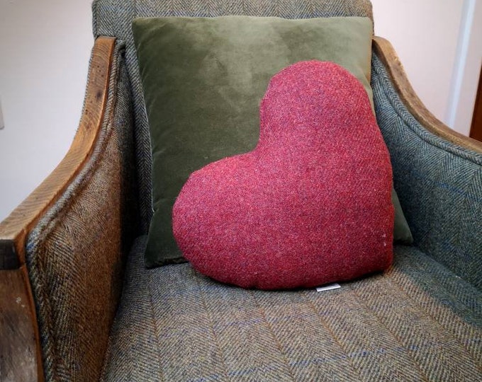 Heart Harris Tweed cushion