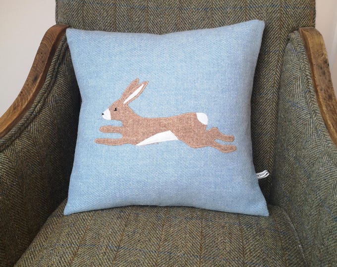 Hand Crafted Harris Tweed Hare Cushion Cover