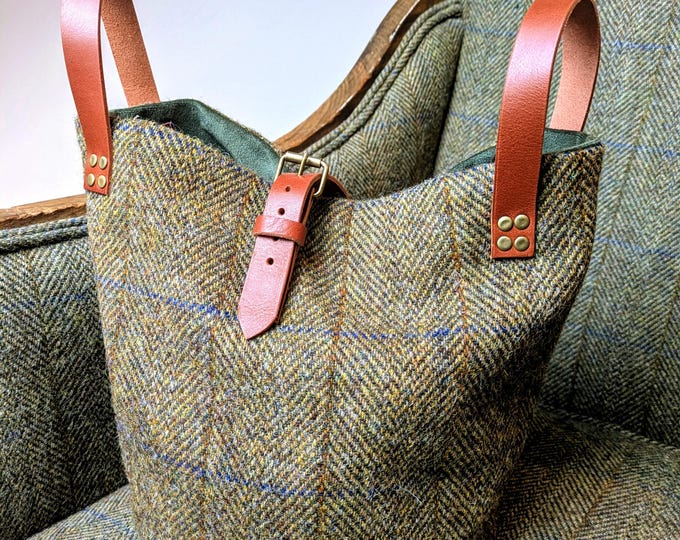New Ambre Harris Tweed tote bucket bag