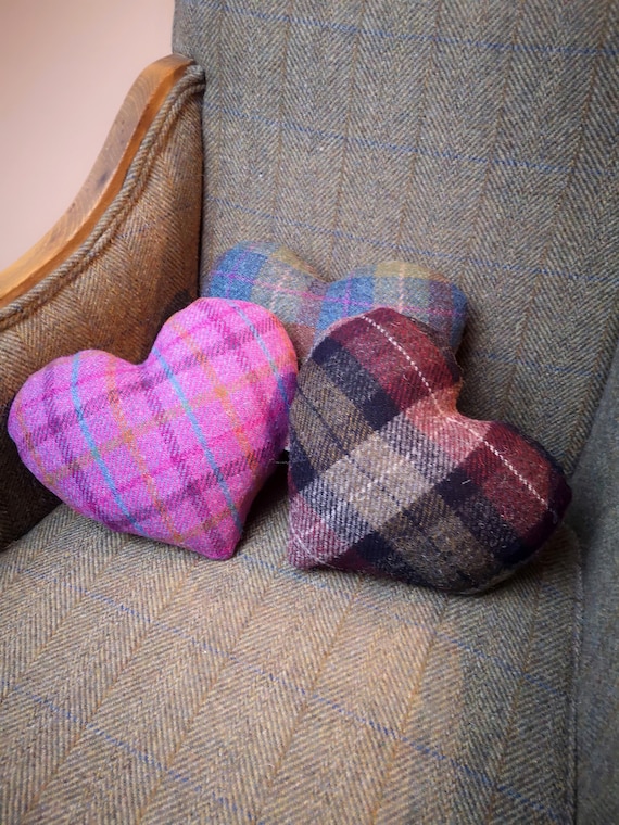 Heart shape Harris Tweed cushion