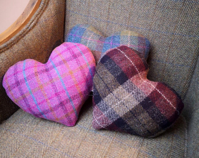 Heart shape Harris Tweed cushion