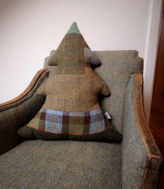 Big Harris Tweed tree patchwork Cushion