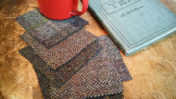 Harris Tweed coasters set of 6
