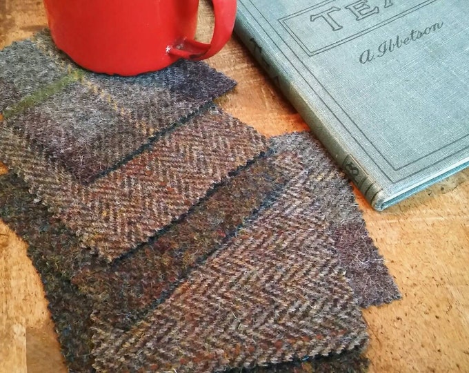 Harris Tweed coasters set of 6