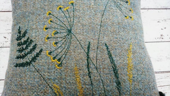 Hand Crafted Harris Tweed meadow cushion cover