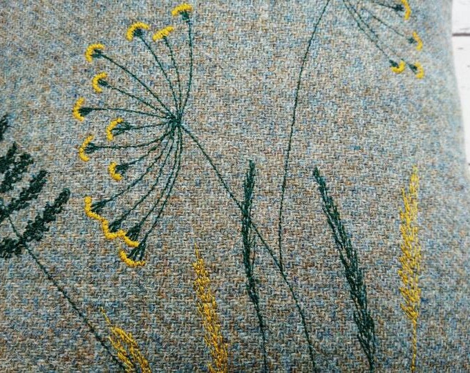 Hand Crafted Harris Tweed meadow cushion cover