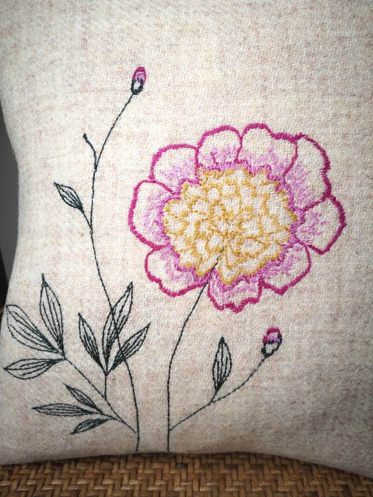 Zea Embroidered Lumbar Pillow