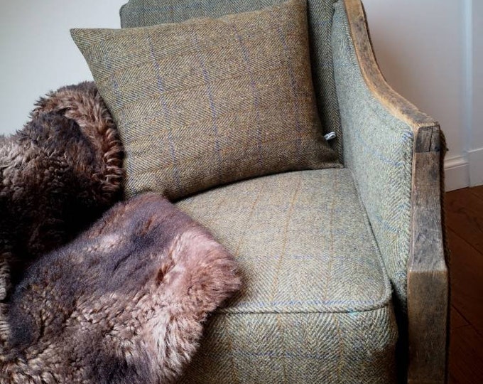 Mohair Harris Tweed cushion cover