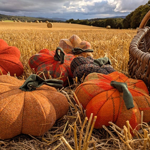 New Harris Tweed pumpkin decoration