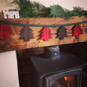 Hand made Harris Tweed Christmas trees bunting