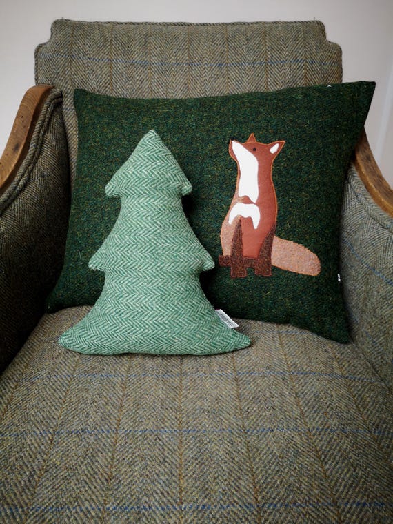 Hand Crafted Harris Tweed  tree Cushion