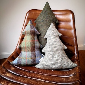 Hand Crafted Harris Tweed  tree Cushion