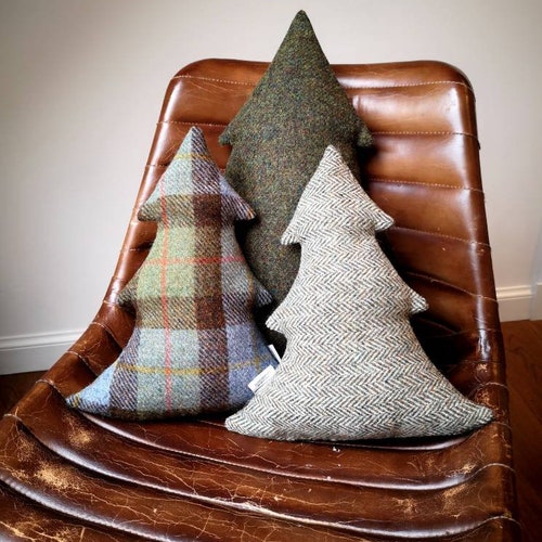 Hand Crafted Harris Tweed  tree Cushion