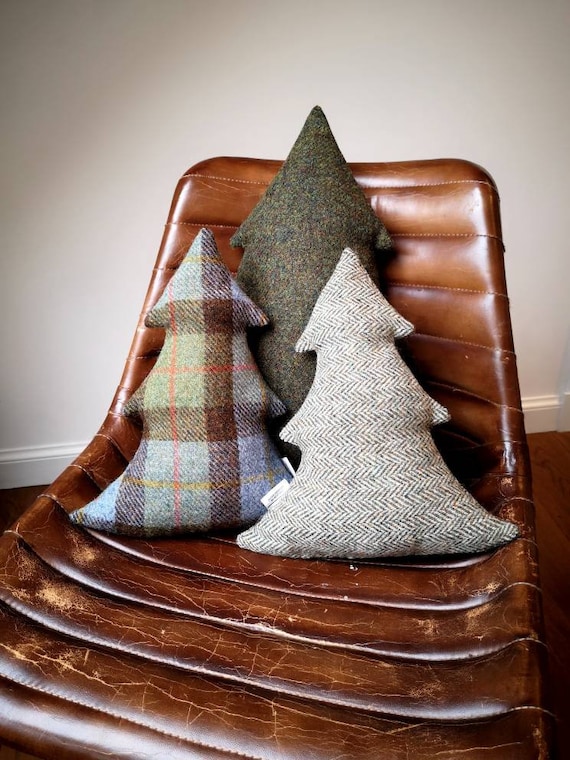 Hand Crafted Harris Tweed  tree Cushion