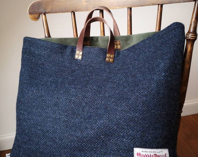 Sean Harris Tweed bag with real leather straps