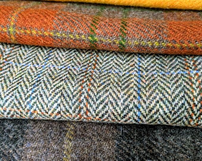 New Harris Tweed fabric set of four colours
