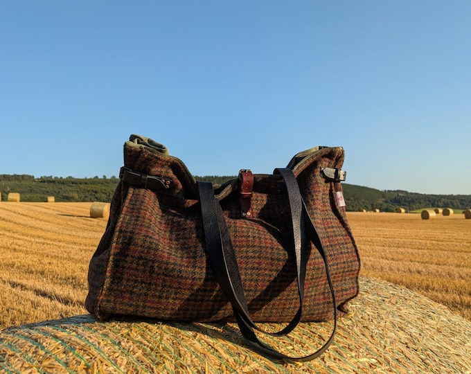 Mori weekender Harris Tweed bag