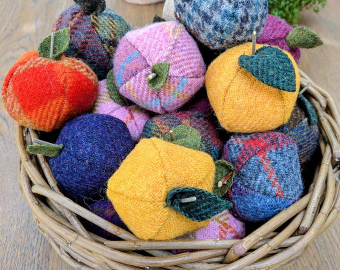 New Harris Tweed apple decoration pin cushion