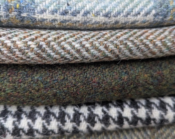 New Harris Tweed fabric set of four colours