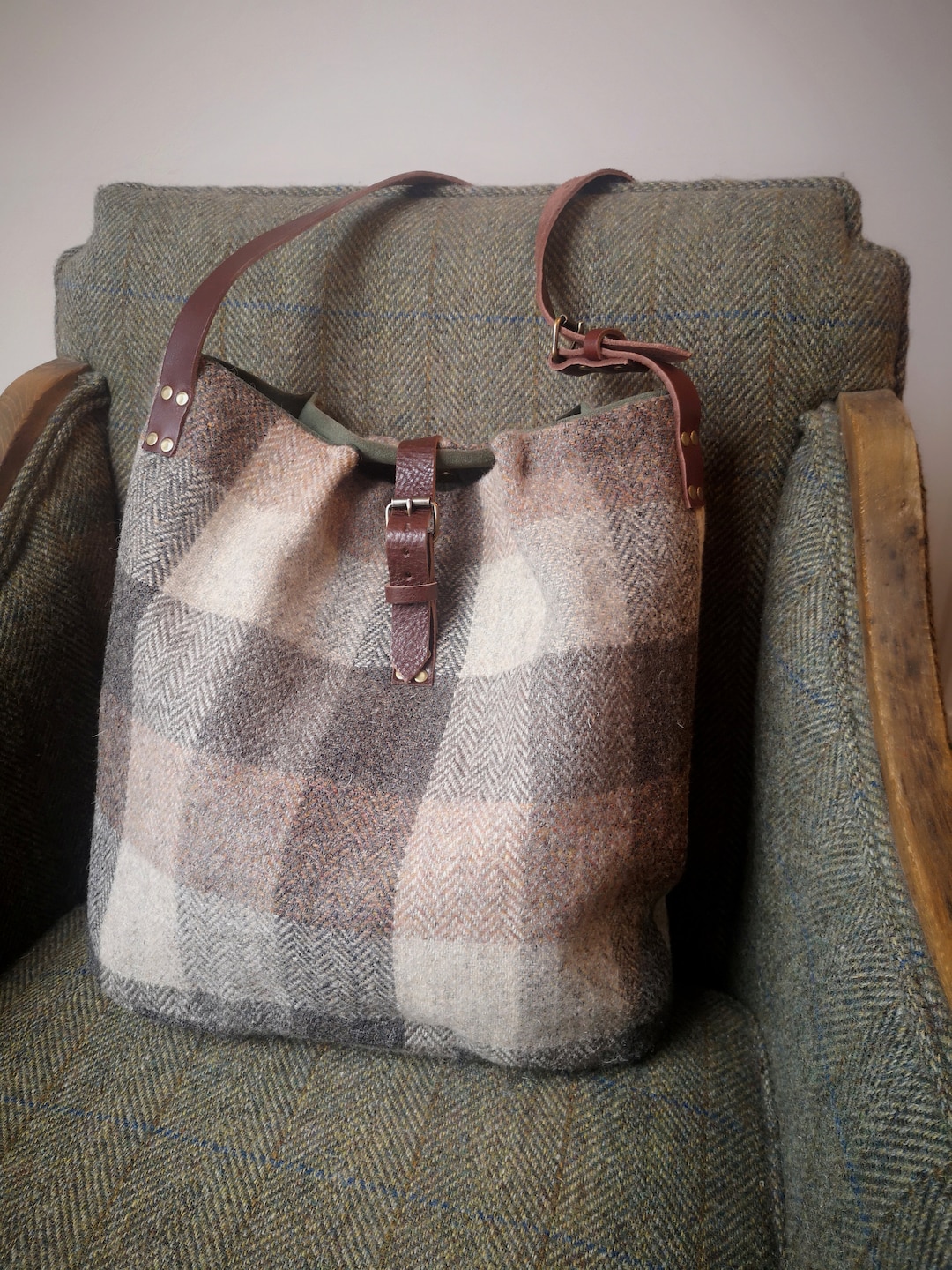 Katherine Harris Tweed Bucket Bag Etsy