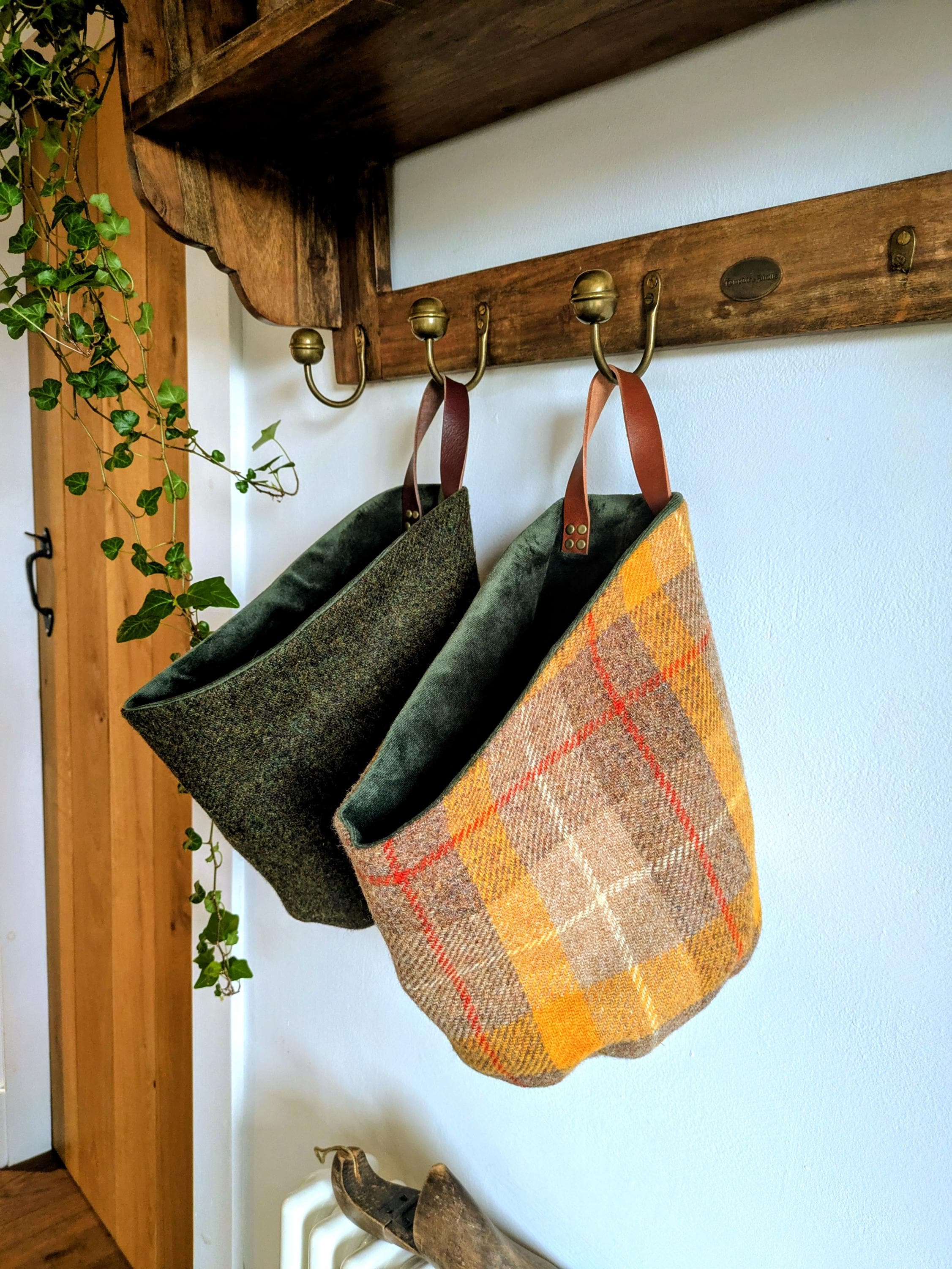 Harris Tweed Storage Basket - Etsy