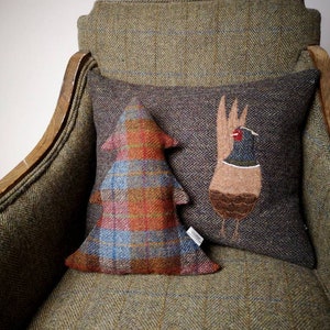 Christmas harris tweed fabric cushion - Etsy 日本